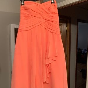 Coral Bridesmaid Dress; David's Bridal